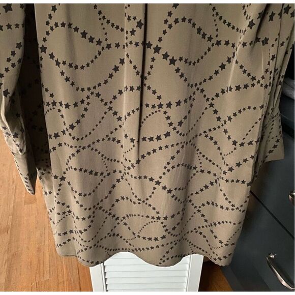Equipment Cadence silk dress with stars size M olive green black - Picture 5 of 6